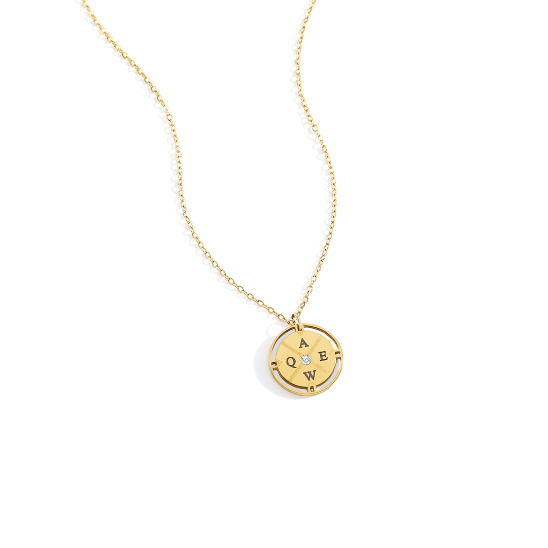 Personalized Mini Compass Pendant Necklace — Vanny Jewels