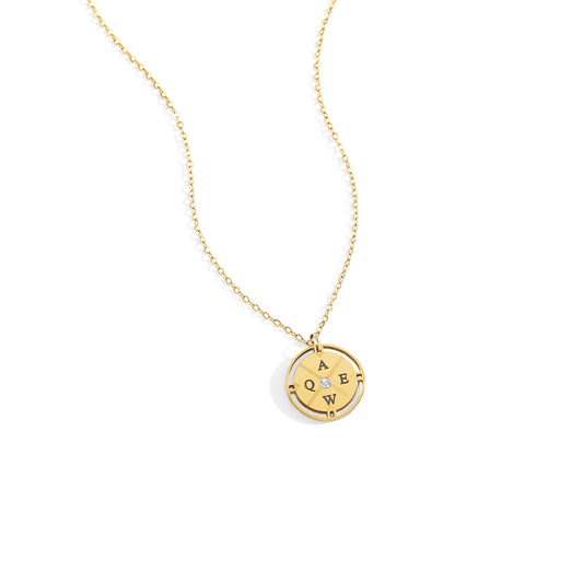 Personalized Mini Compass Pendant Necklace — Vanny Jewels