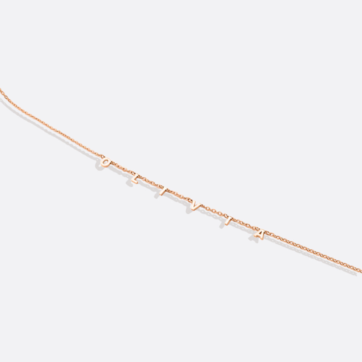 Personalized Minimalist Letter Necklace in rose gold tone