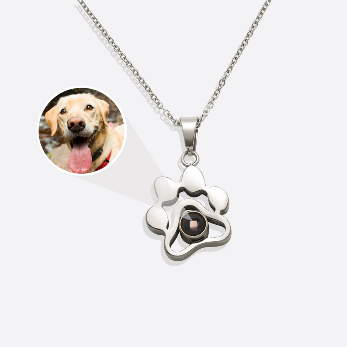 Personalized Pet Photo Necklace in 925 sterling silver
