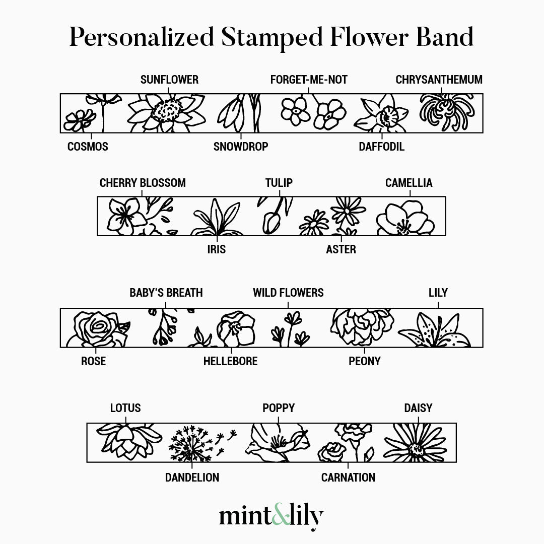 Personalisierter gestempelter Blumenring