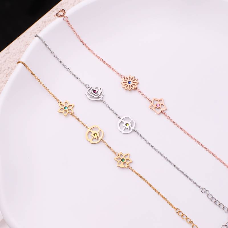Personalisiertes Geburtsblumen-Armband