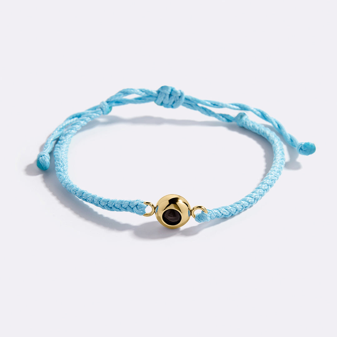 Personalized Adjustable Photo Bracelet in gold tone