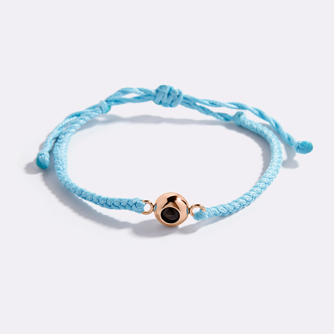Personalized Adjustable Photo Bracelet in rose gold tone