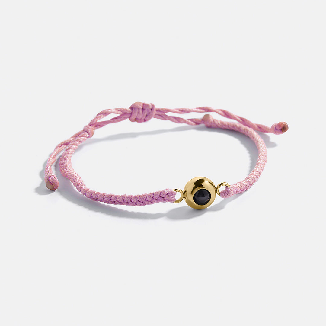 Personalized Adjustable Photo Bracelet in gold tone
