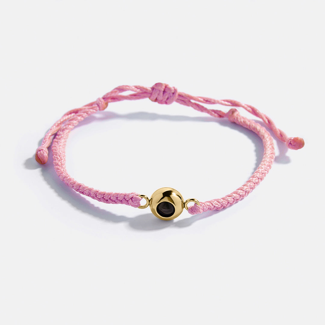 Personalized Adjustable Photo Bracelet in gold tone