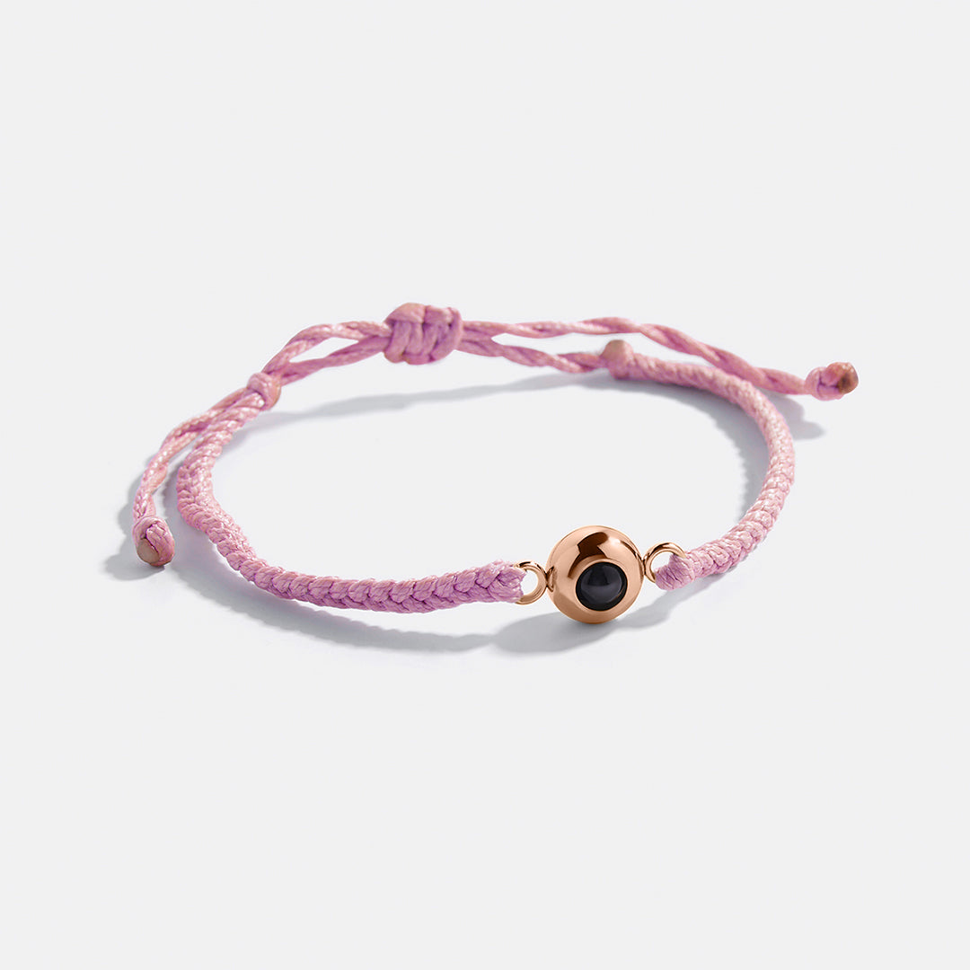 Personalized Adjustable Photo Bracelet in rose gold tone