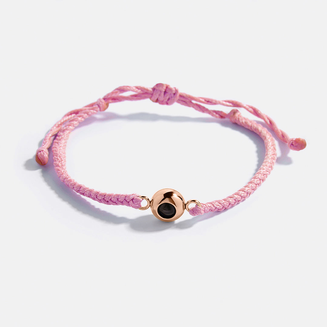 Personalized Adjustable Photo Bracelet in rose gold tone