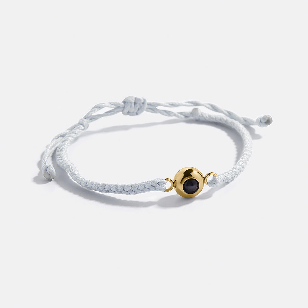 Personalized Adjustable Photo Bracelet in gold tone