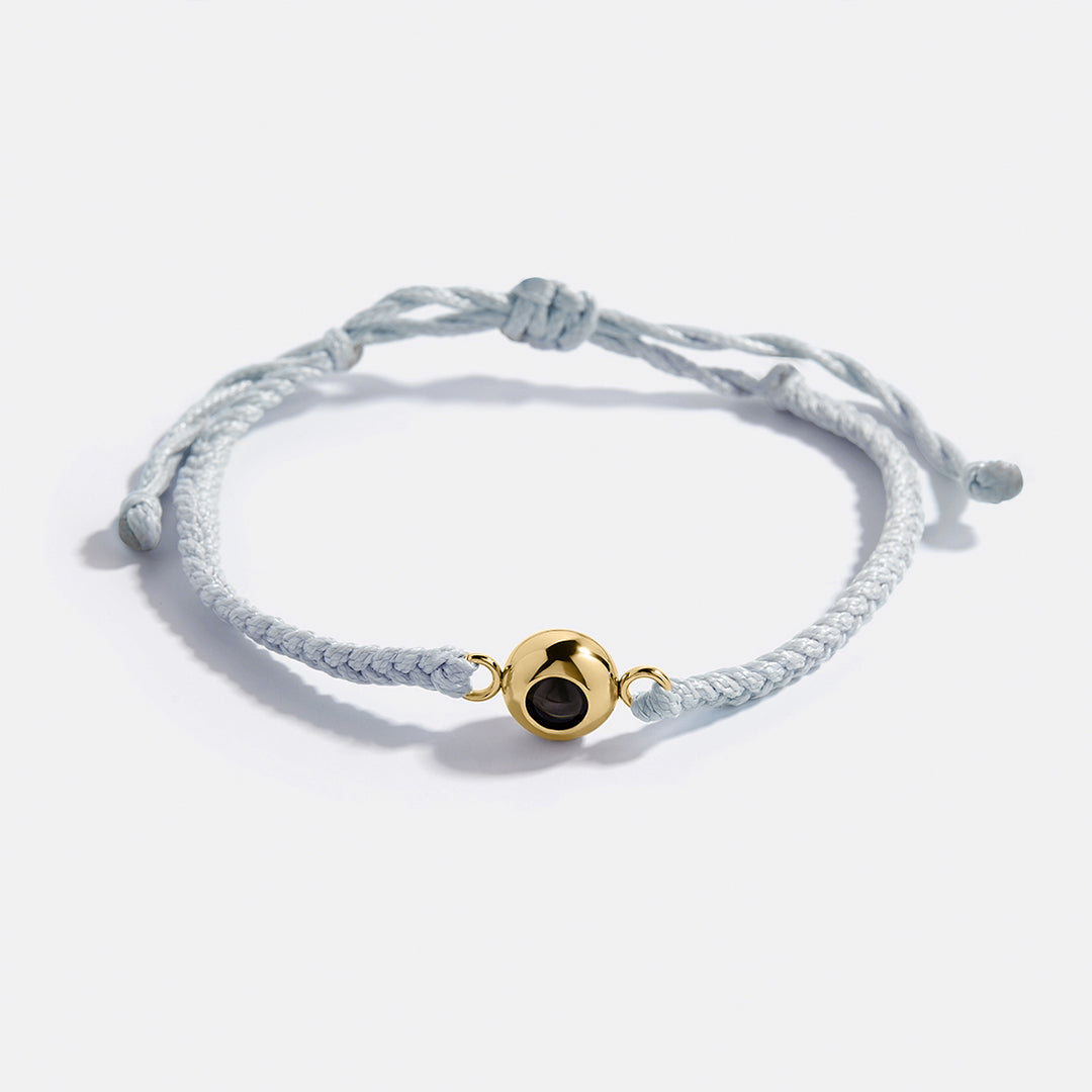 Personalized Adjustable Photo Bracelet in gold tone