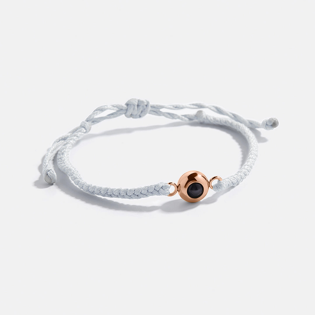 Personalized Adjustable Photo Bracelet in rose gold tone