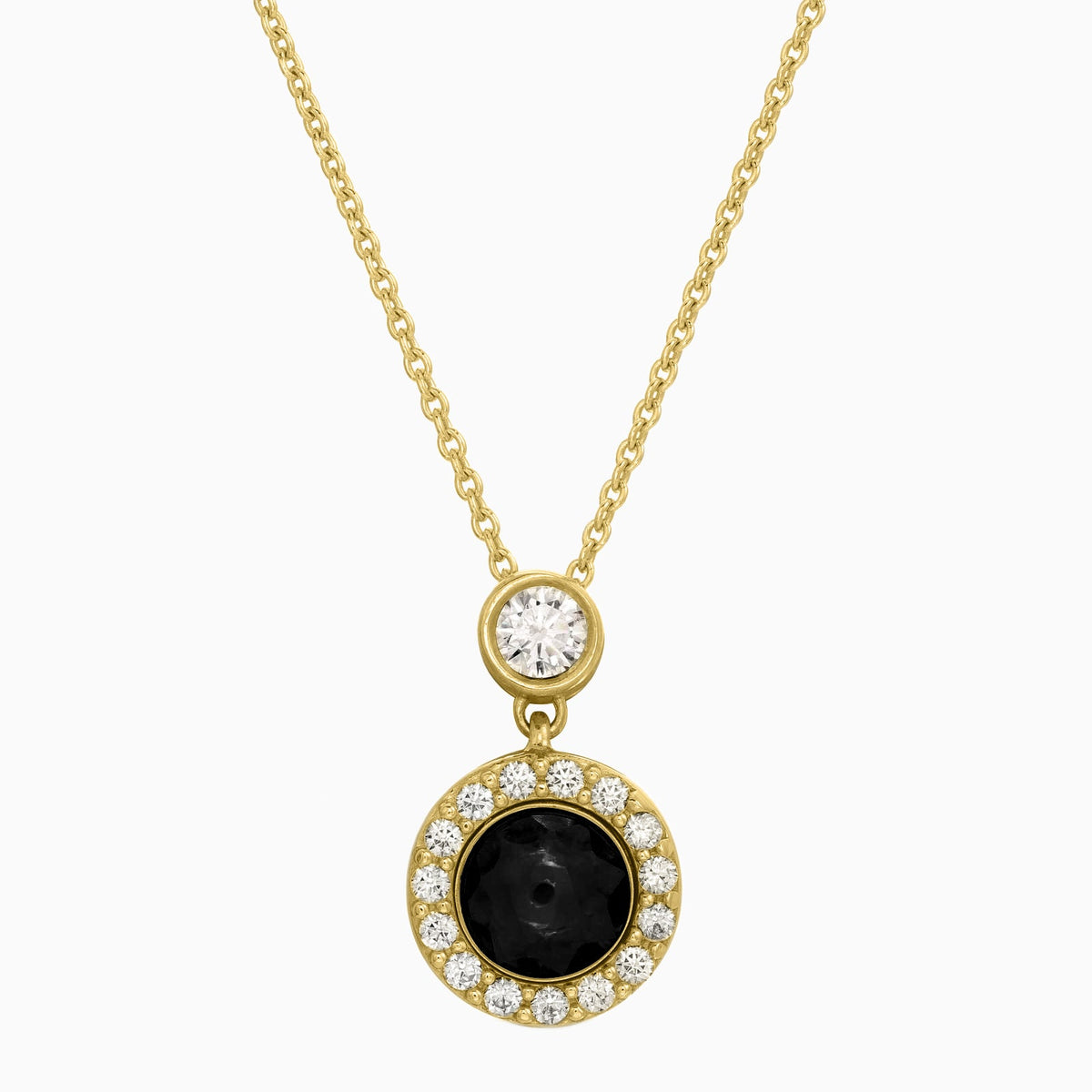 Petite Halo Photo Necklace in gold tone