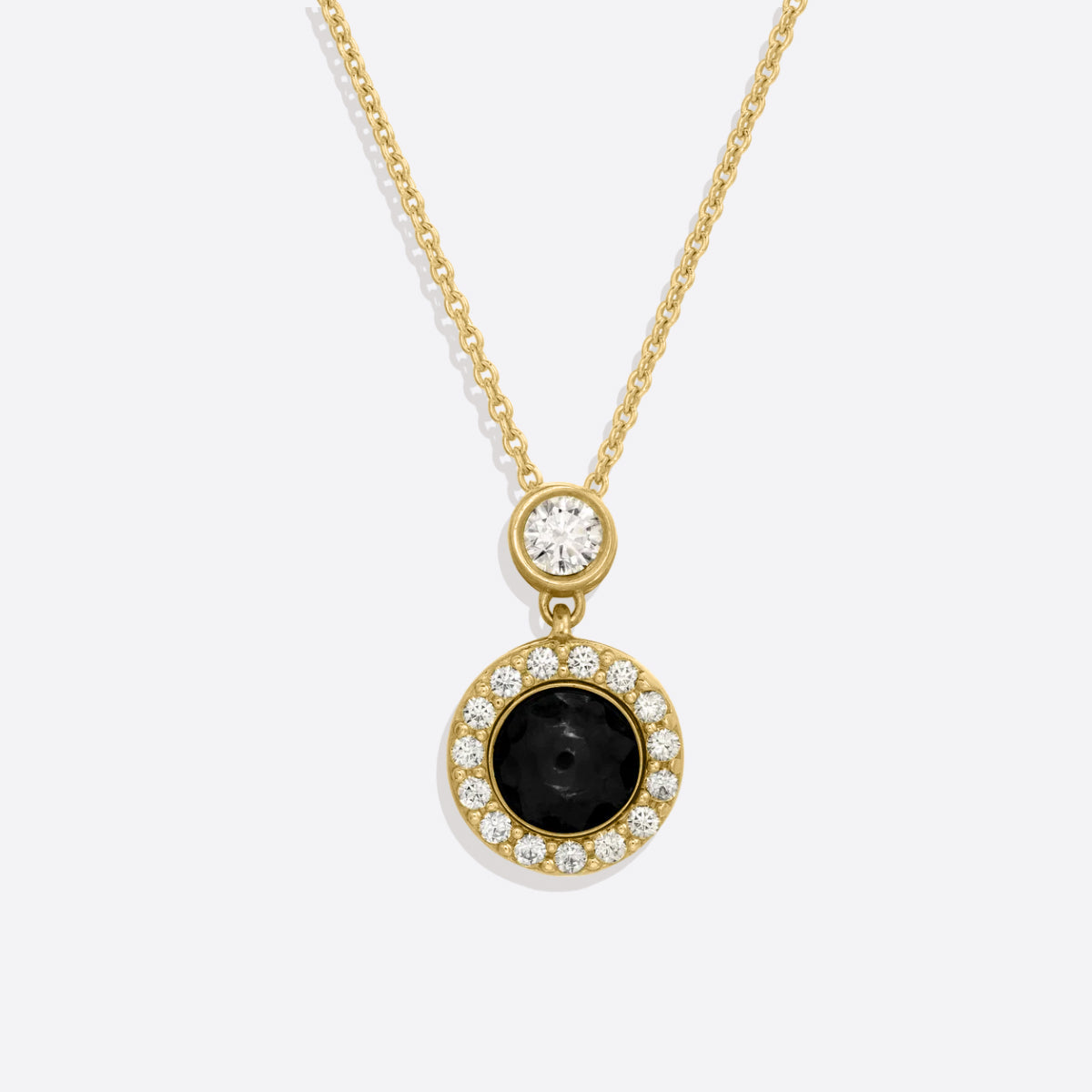 Petite Halo Photo Necklace in gold tone