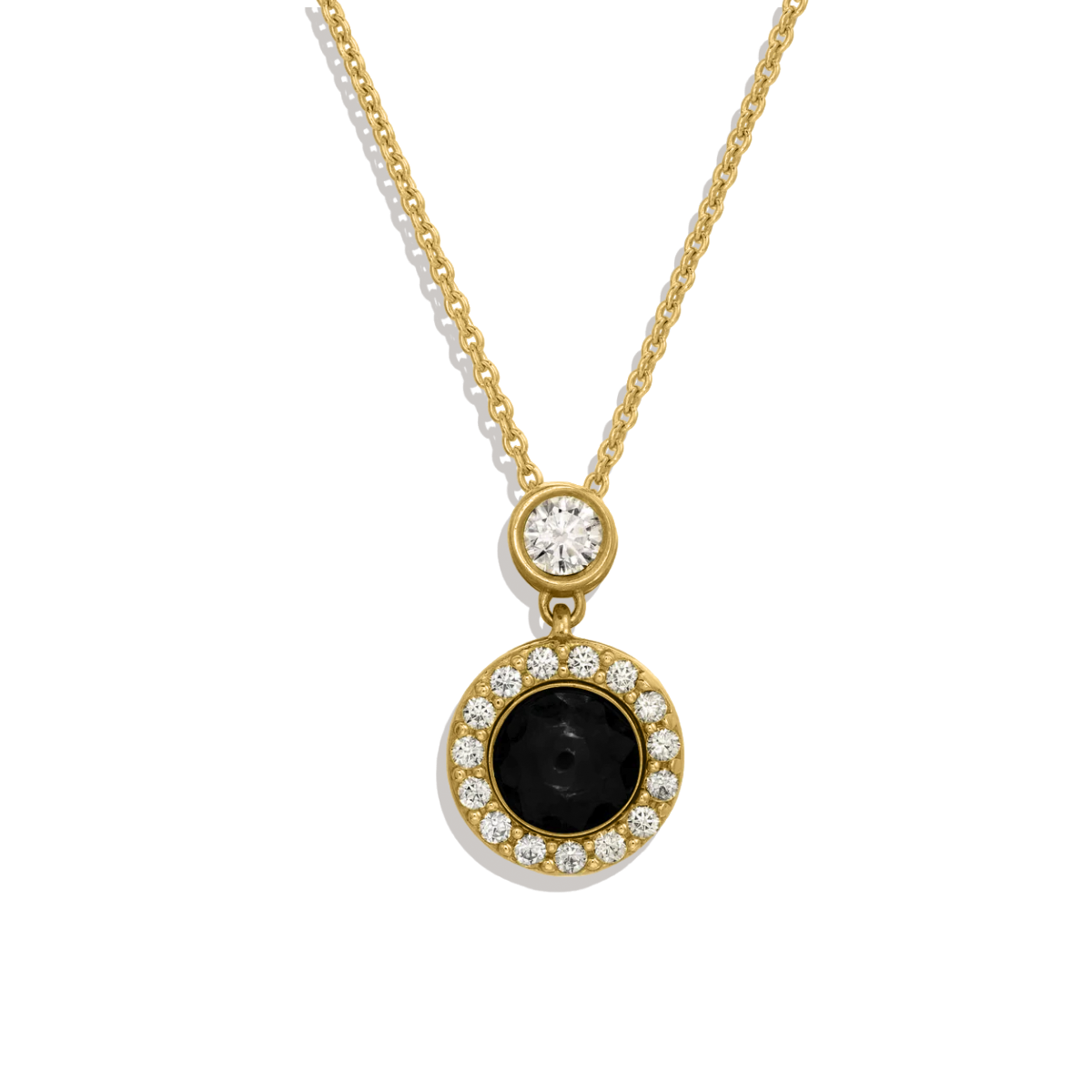 Petite Halo Photo Necklace in gold tone