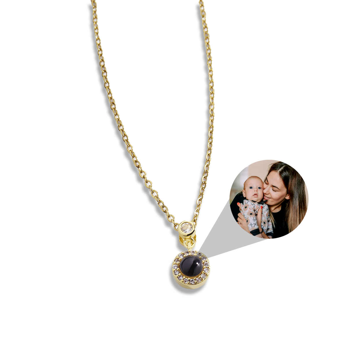 Petite Halo Photo Necklace — Vanny Jewels