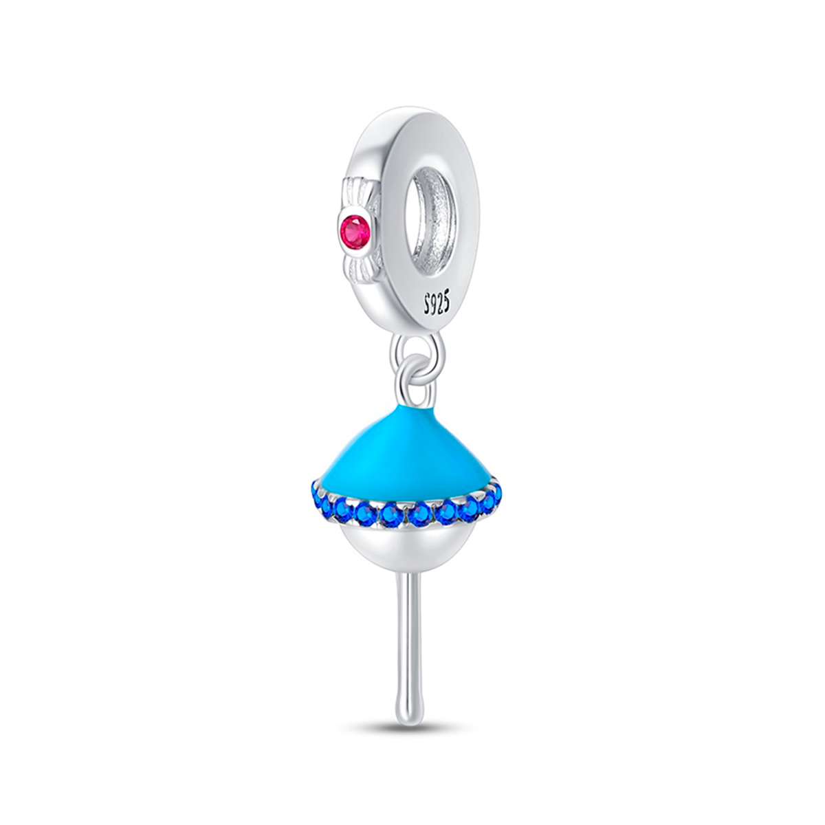 Blue Lollipop Charm in 925 Sterling Silver — Vanny Jewels