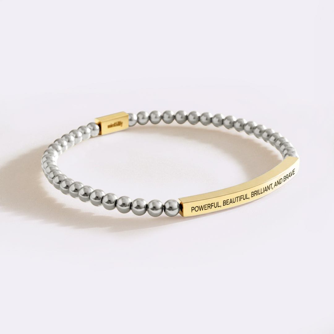 Braccialetto Beaded Inspire Potente, Bellissimo, Brillante e Coraggioso