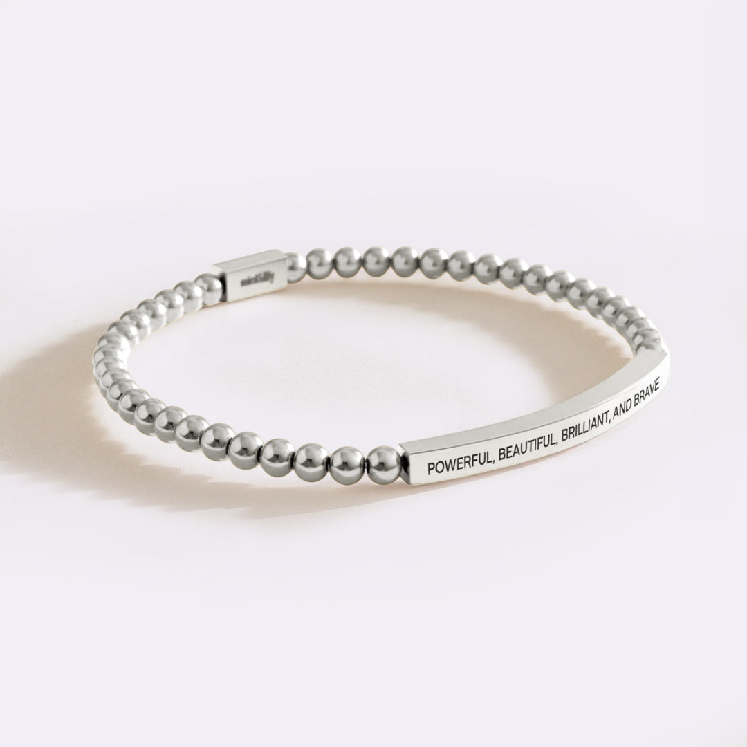 Braccialetto Beaded Inspire Potente, Bellissimo, Brillante e Coraggioso