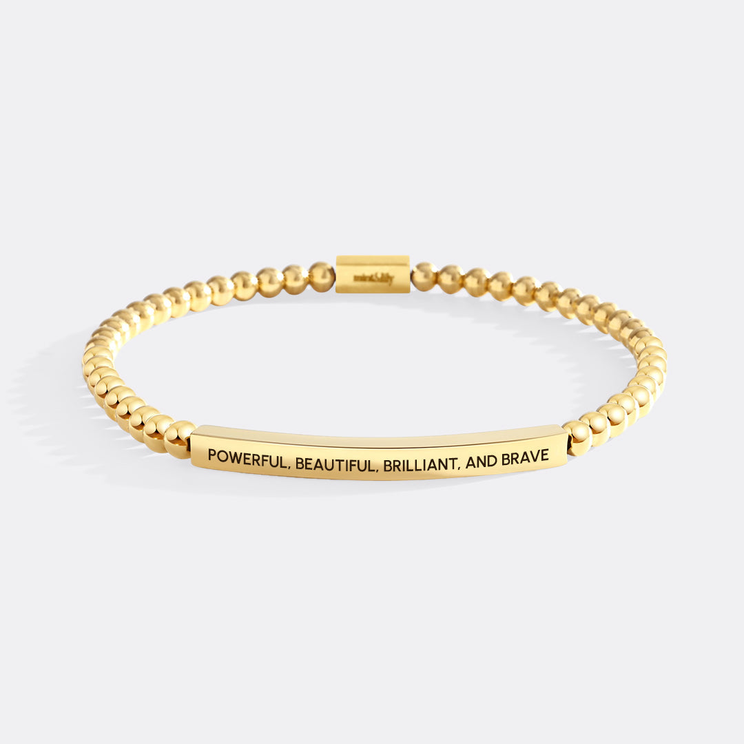 Braccialetto Beaded Inspire Potente, Bellissimo, Brillante e Coraggioso