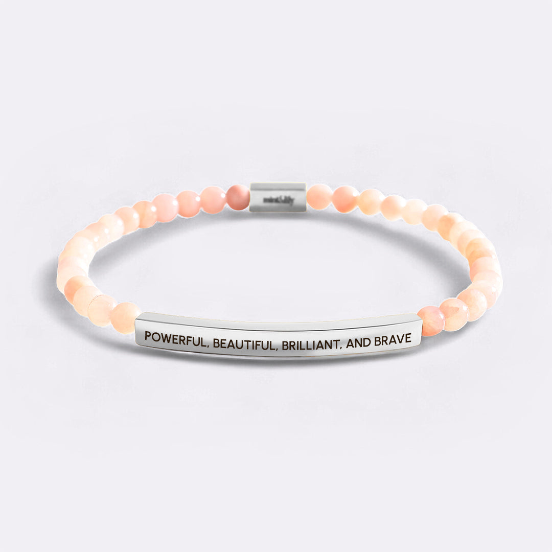 Braccialetto Beaded Inspire Potente, Bellissimo, Brillante e Coraggioso