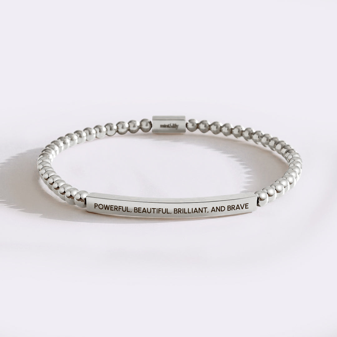 Braccialetto Beaded Inspire Potente, Bellissimo, Brillante e Coraggioso