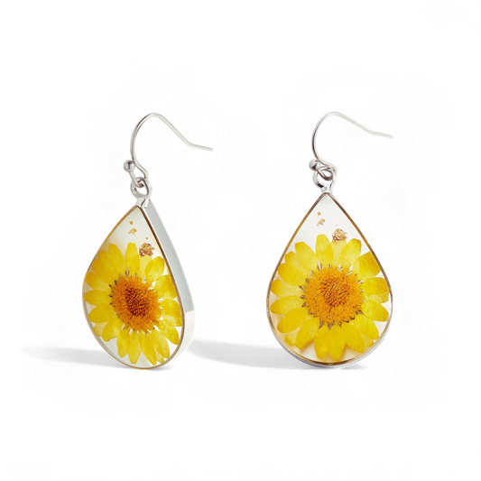 Pressed Birth Flower Earrings — Vanny Jewels