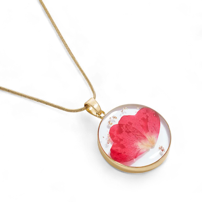 Pressed Birth Flower Necklace — Vanny Jewels