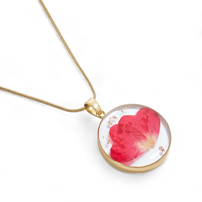 Pressed Birth Flower Necklace — Vanny Jewels