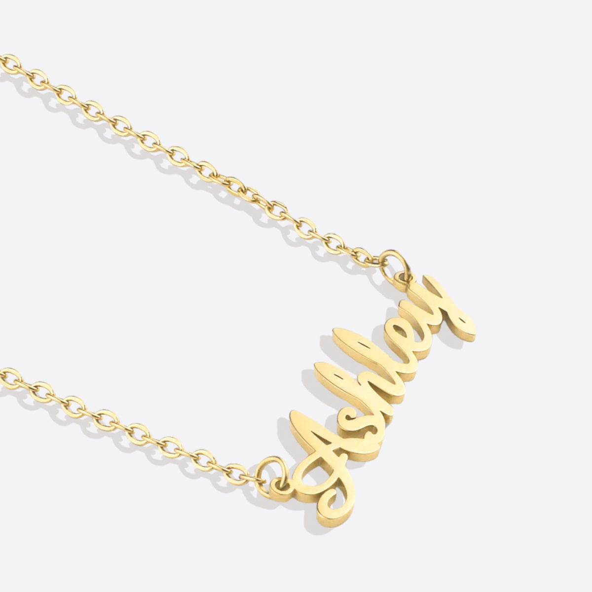 Quill Name Necklace in gold tone