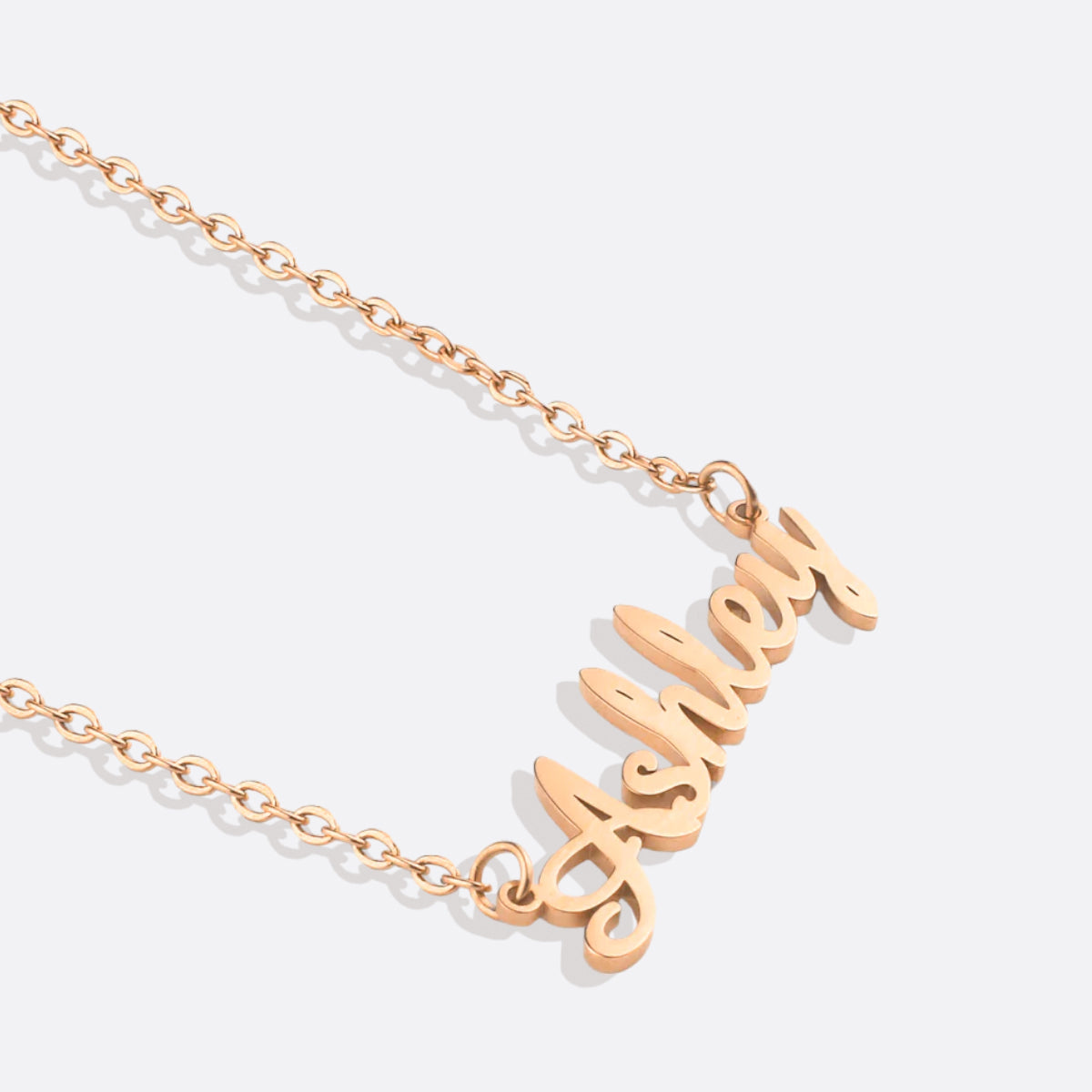 Quill Name Necklace in rose gold tone