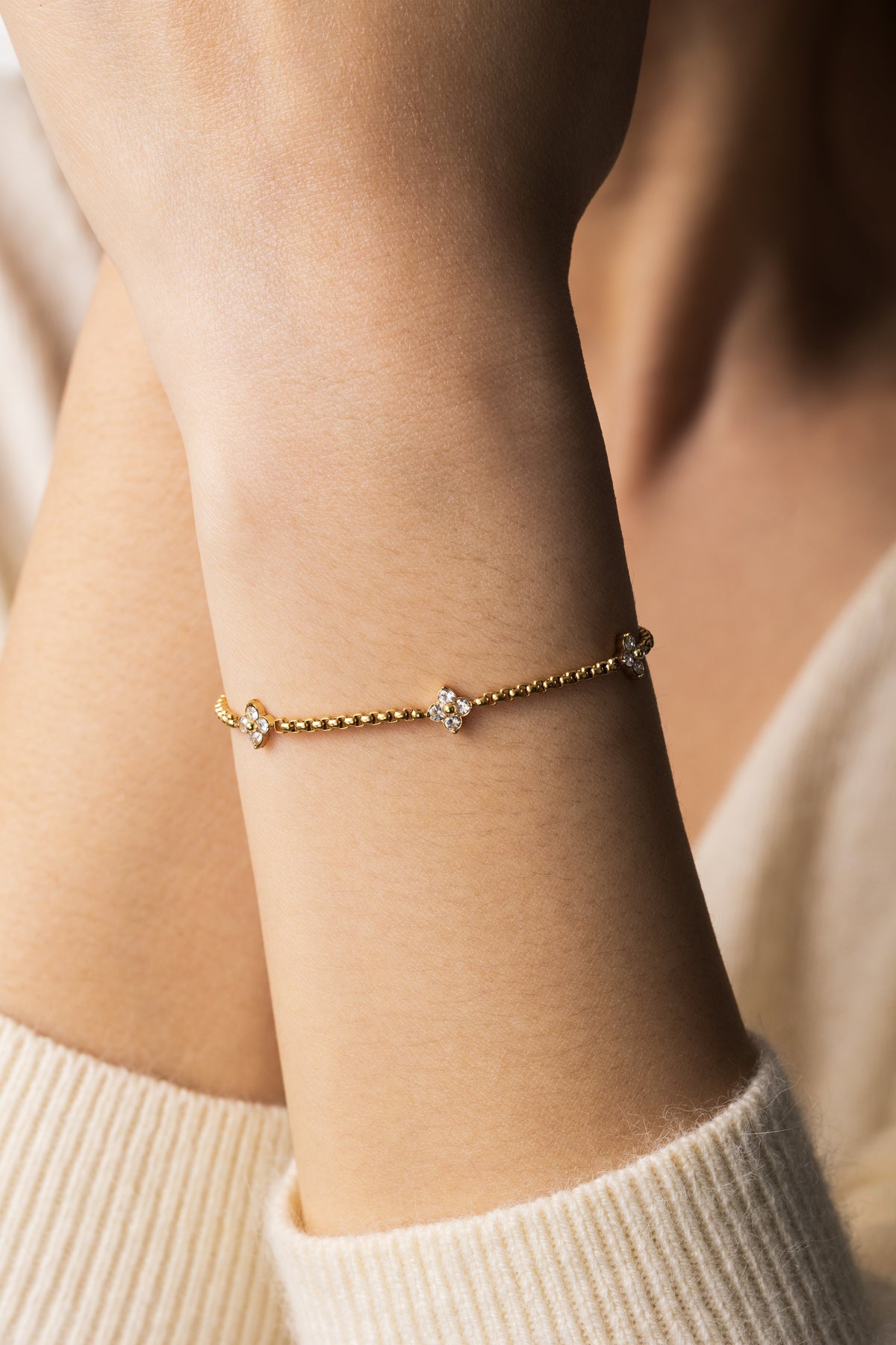 Radiant Clover Bracelet, worn on a model