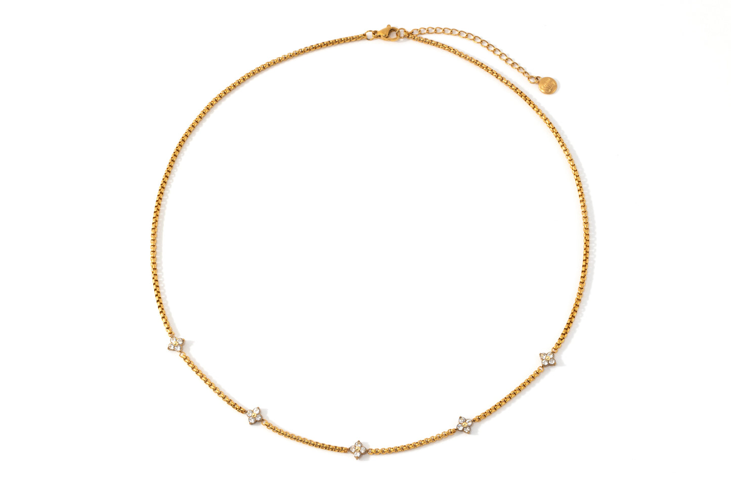 Radiant Clover Necklace, flat lay detail