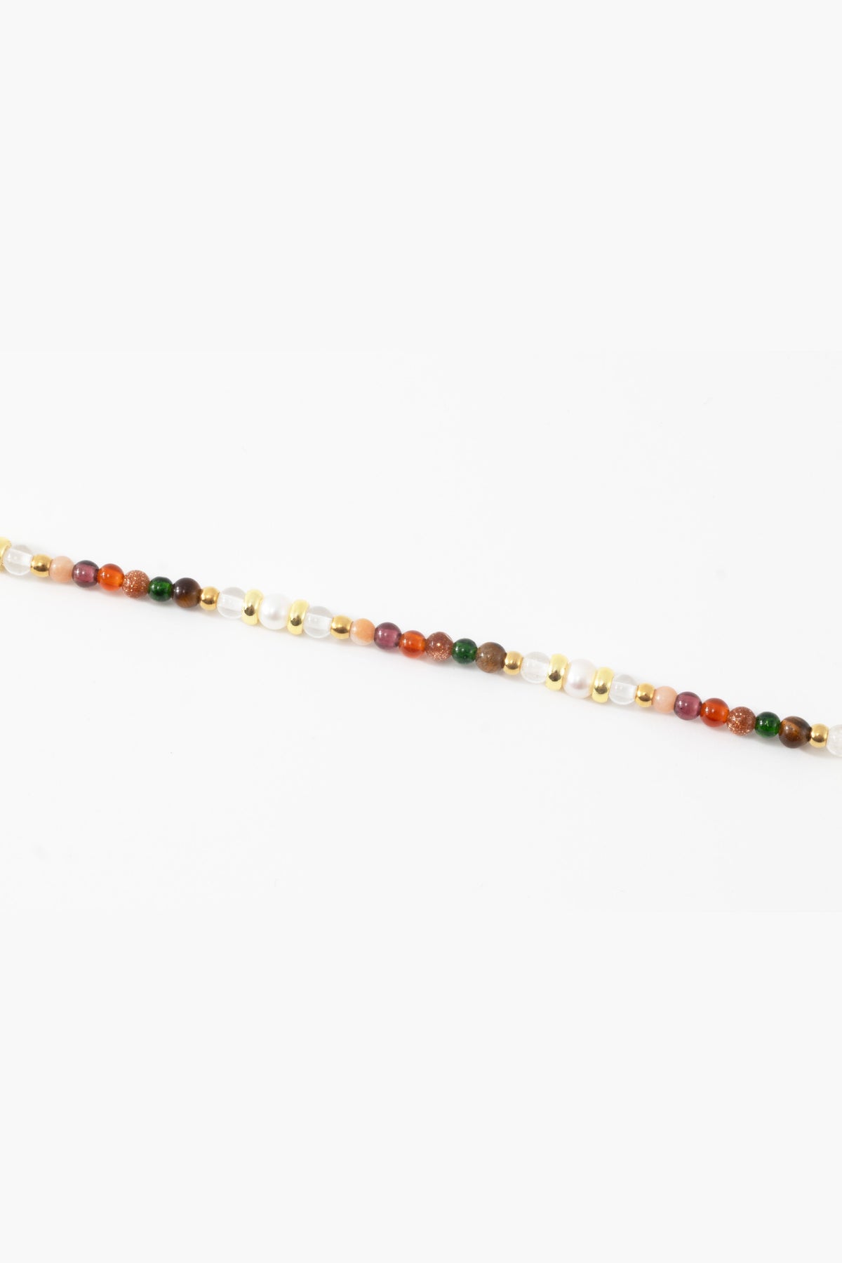 Rainbow Tourmaline Minimalist Bracelet, flat lay detail