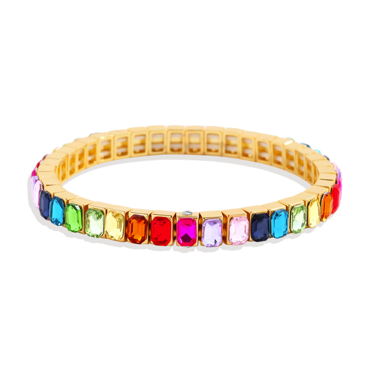 Rainbow Baguette Beaded Bracelet — Vanny Jewels