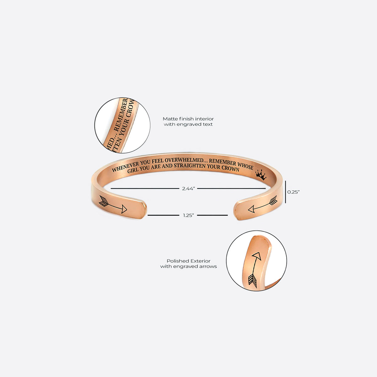 Ricorda chi sei e raddrizza la tua corona Bracciale a polsino