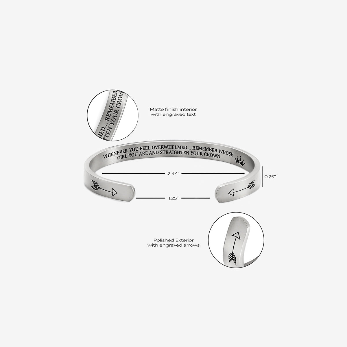Ricorda chi sei e raddrizza la tua corona Bracciale a polsino