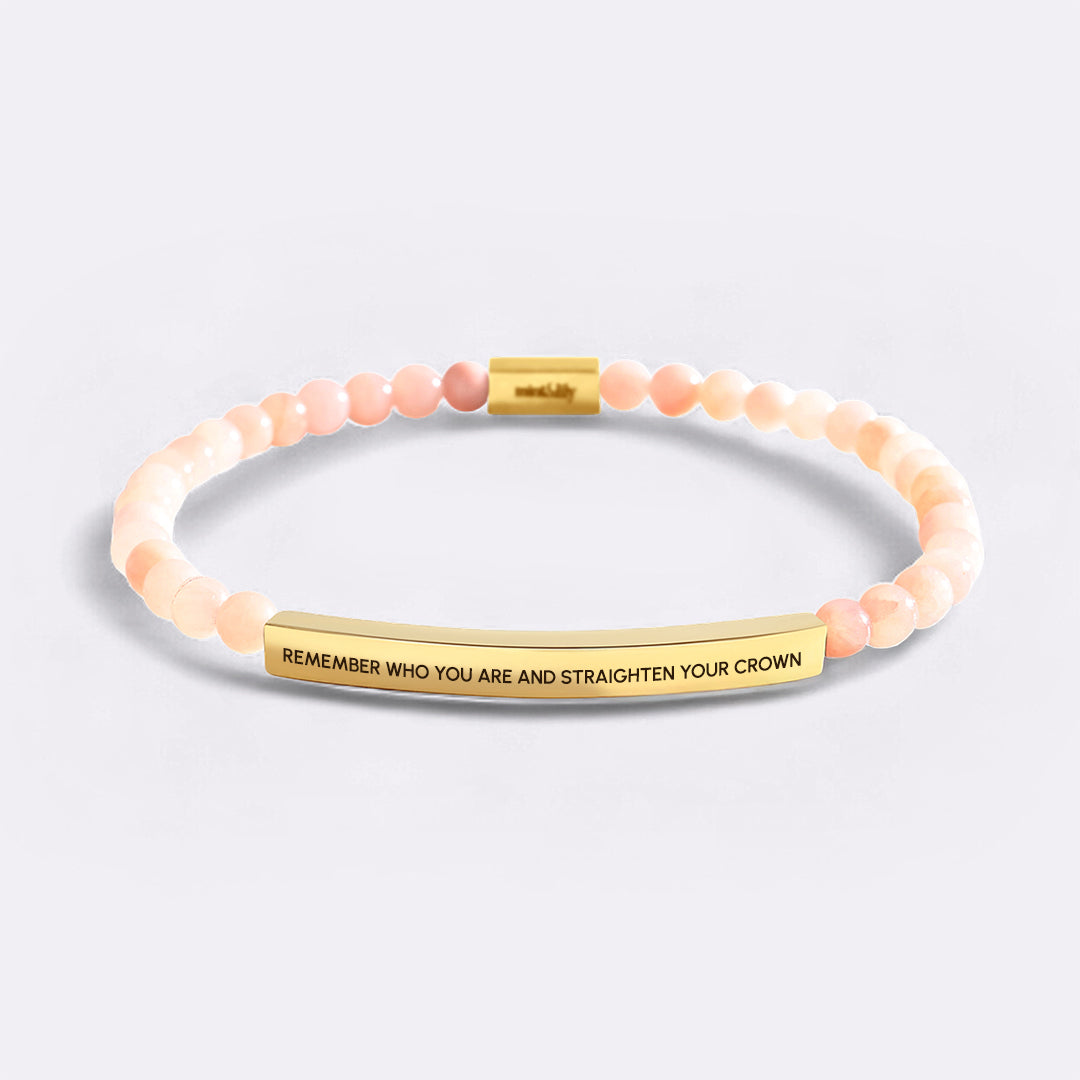 Bracciale con perline ispirazionale "Ricorda chi sei e raddrizza la tua corona"