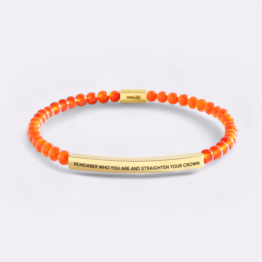 Bracciale con perline ispirazionale "Ricorda chi sei e raddrizza la tua corona"