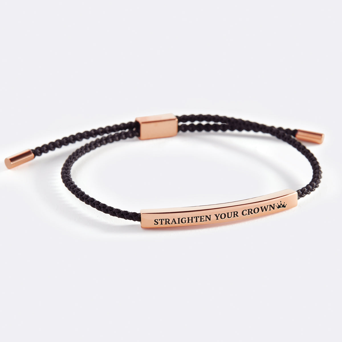 Remember Who You Are and Straighten Your Crown Inspire Bracelet in rose gold tone