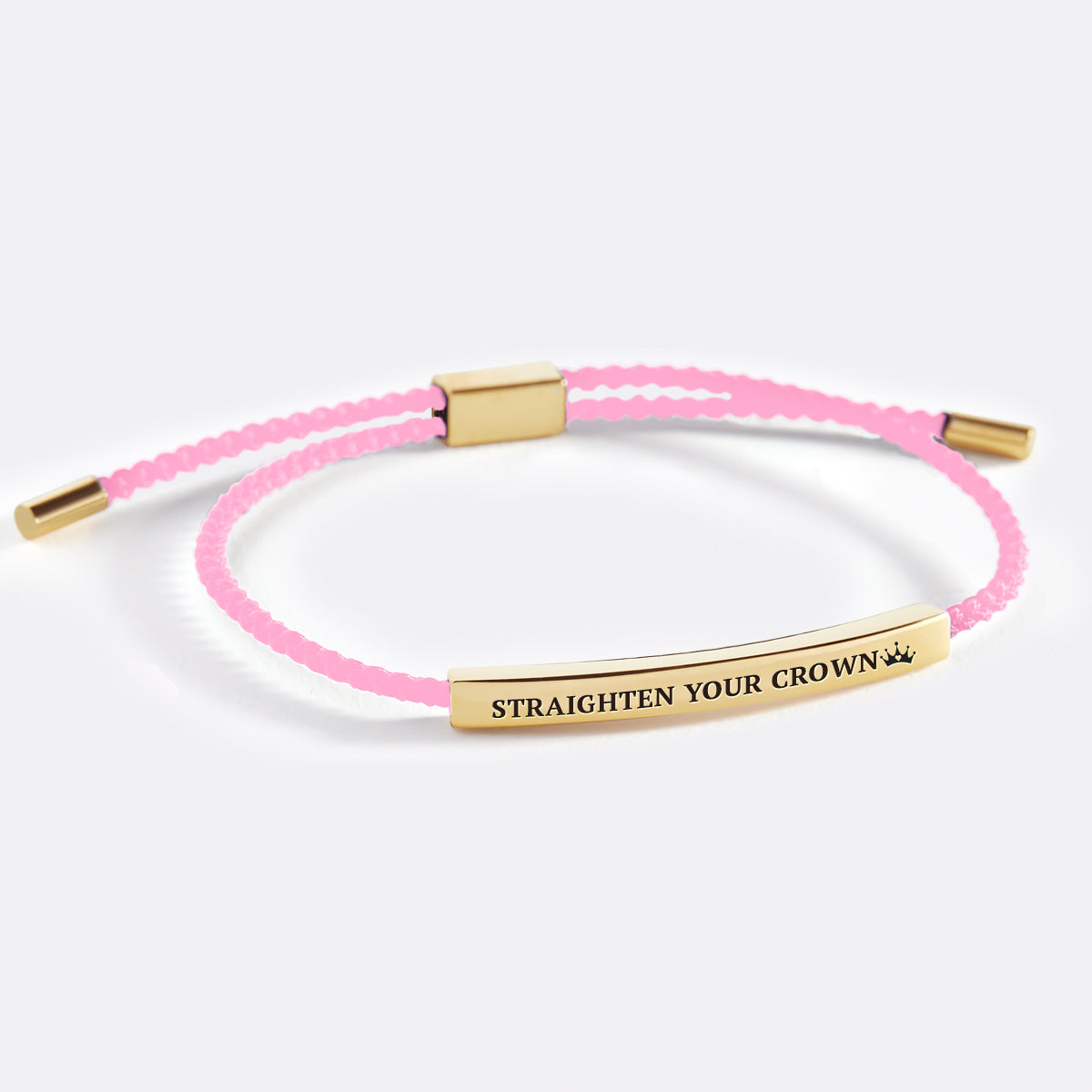 Remember Who You Are and Straighten Your Crown Inspire Bracelet in gold tone