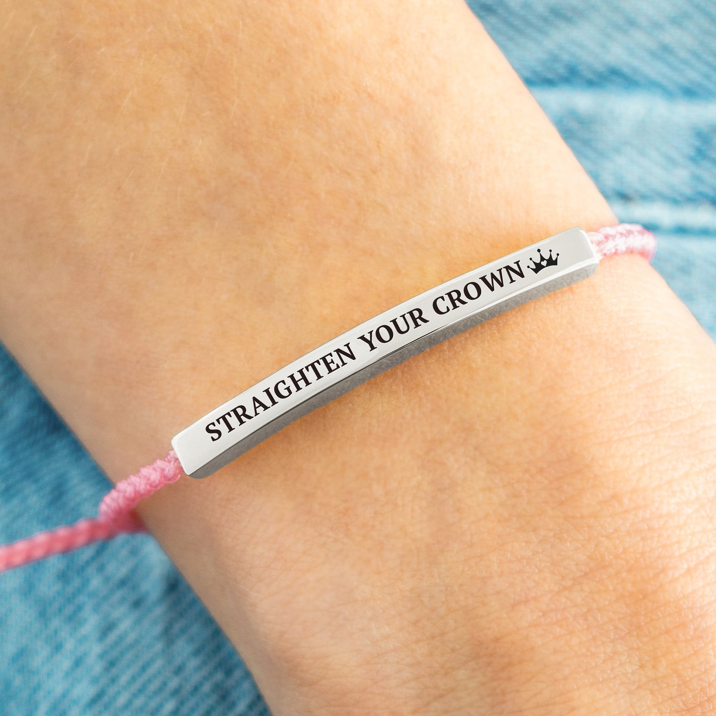 Remember Who You Are and Straighten Your Crown Inspire Bracelet in 925 sterling silver