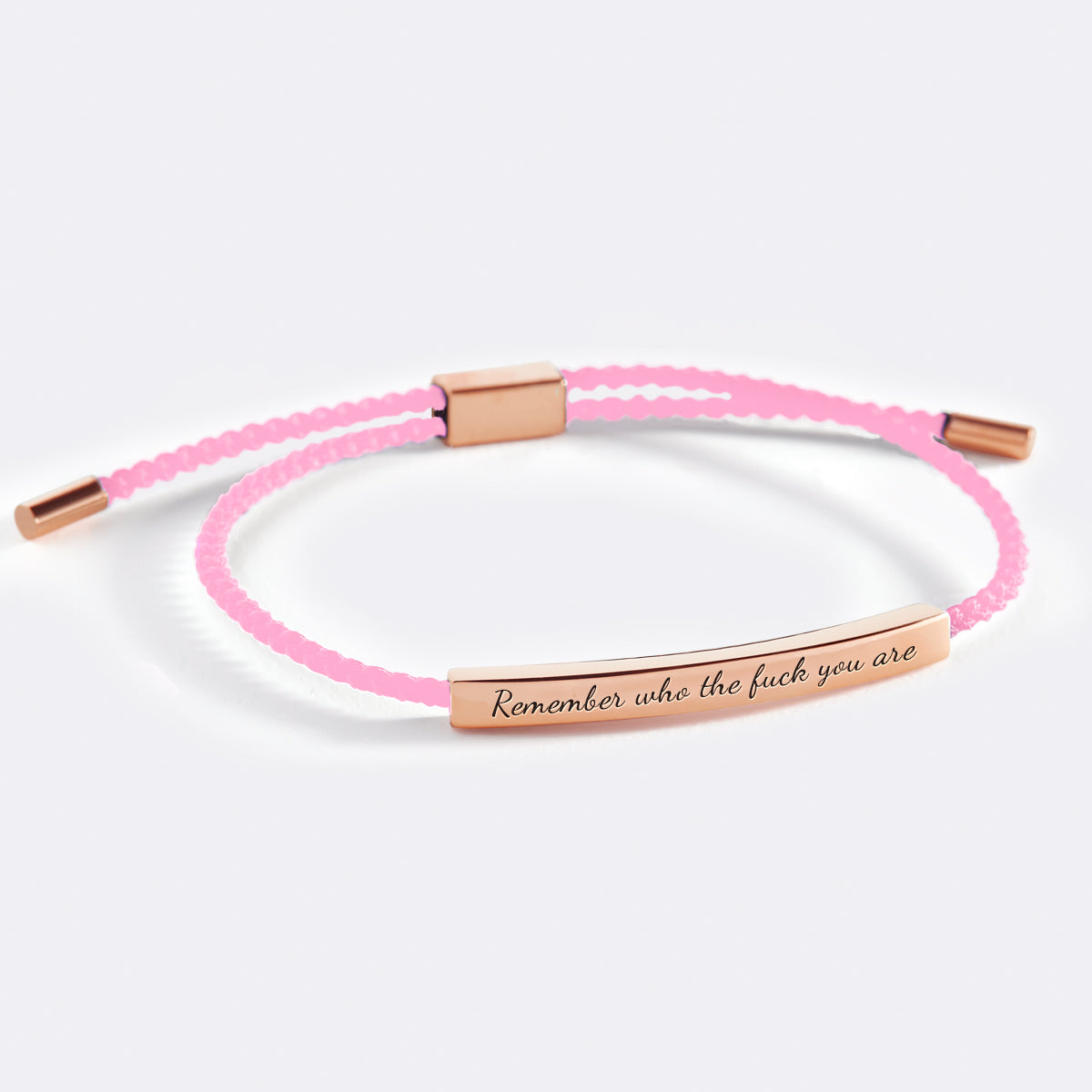 Remember Who the F♥ck You Are Inspire Bracelet in rose gold tone