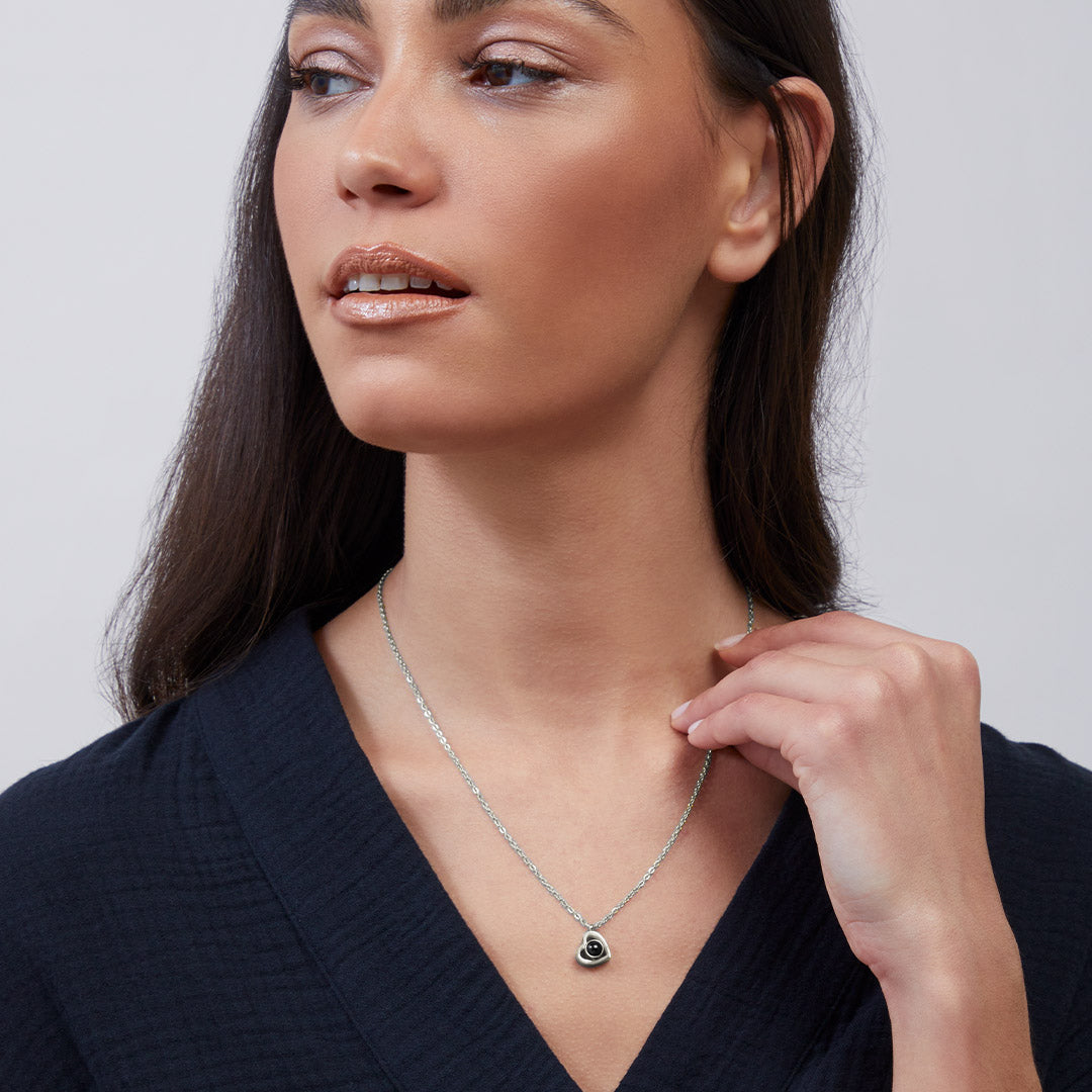 Personalized Heart Photo Necklace in 925 sterling silver