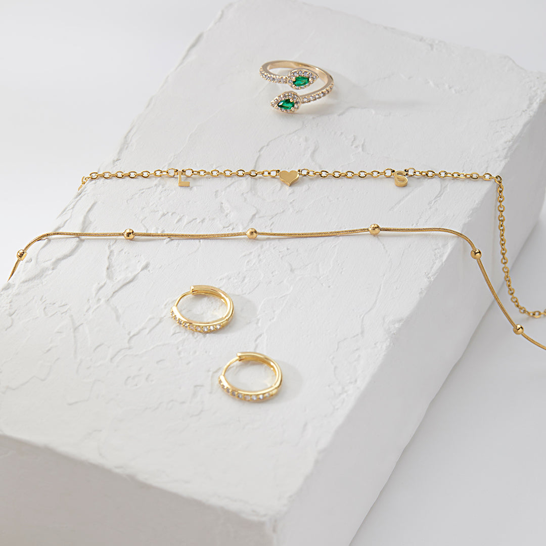Pave Huggie Hoop Earrings