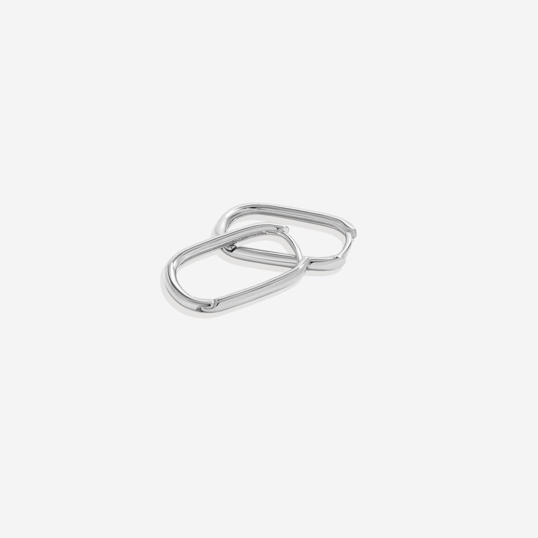 Retro Box Huggie Hoop Earrings, in its gift packaging