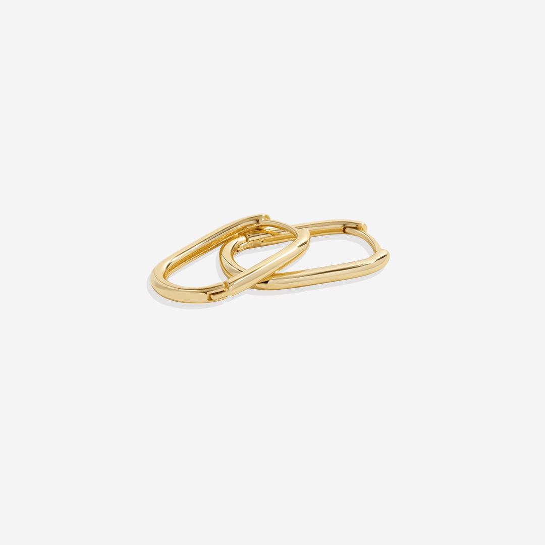 Retro Box Huggie Hoop Earrings, in its gift packaging