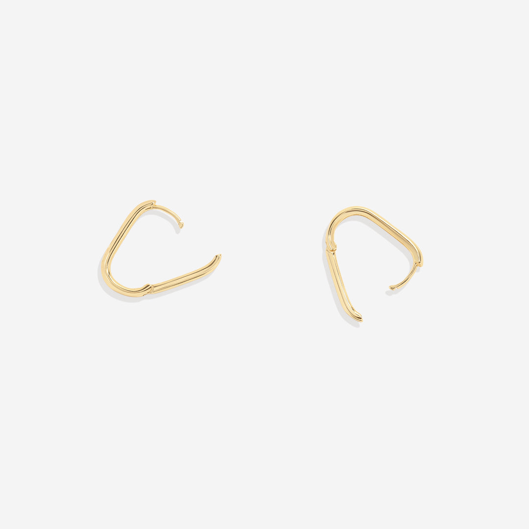 Retro Box Huggie Hoop Earrings, in its gift packaging