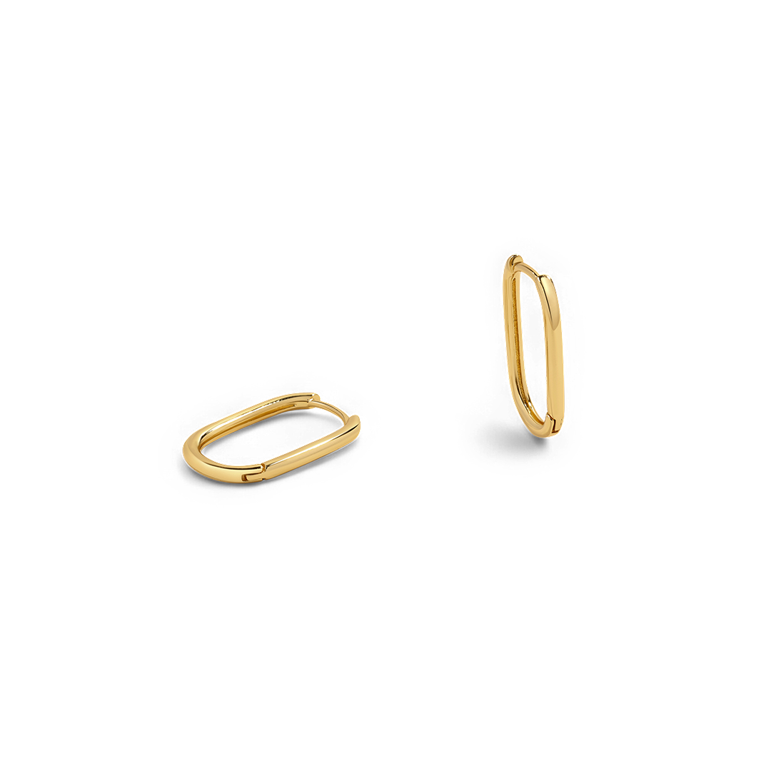 Retro Box Huggie Hoop Earrings, in its gift packaging