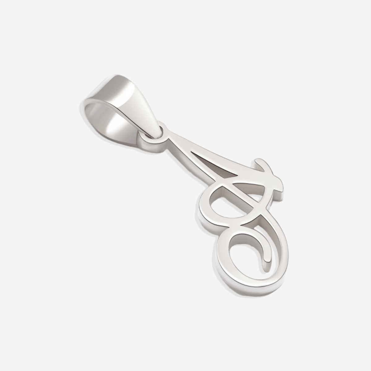 Romantic Initial Charm Pendant in 925 sterling silver