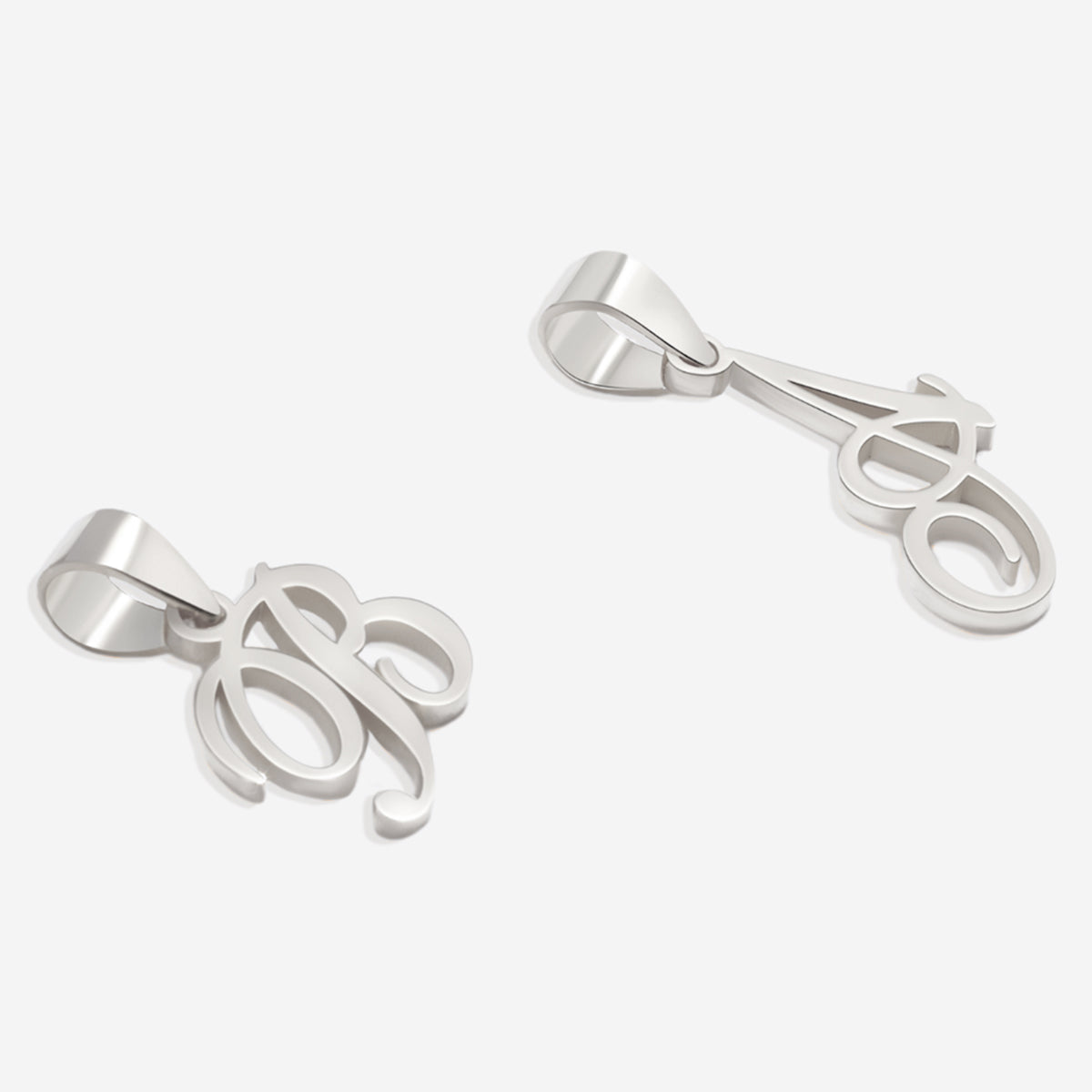 Romantic Initial Charm Pendant in 925 sterling silver